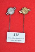 Pair of German Association Stickpins – “WSS”