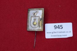 A scarce enamelled pin-back badge for the 31. Allgemeines Liederfest des Schwäbischen