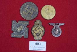 Five German Third Reich Day/Commemorative Badges