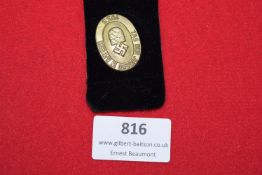 Tag der Jugend in Bayern 1933 badge, gilt oval type with Bavarian lozenge and swastika to centre.