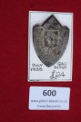 July 1935 Gau Badge, shield-shaped with swastika and leaping deer emblem, inscribed Gautreffen