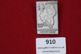 1937 Stuttgart Landesbauernntag badge, rectangular form with map of Württemberg, farming symbols and