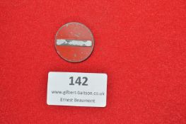 German Tin Badge – No Entry Sign