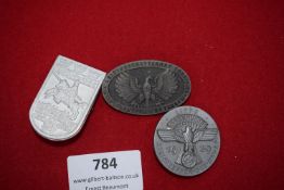 Three German day badges, including 650th anniversary Battle of Worringen 1938, Leistungswettkampf