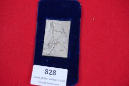 A 1935 Saar Plebiscite Commemorative Badge, rectangular aluminium issue with figure holding swastika