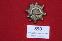 Munich Festival Badge, 1929. Bronze sunburst form badge inscribed Vorbebrigsschützen Tag München