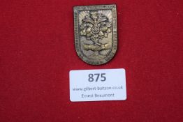 Homburg Pfalz-Saar Commemorative Badge 1936, a bronzed shield-form badge commemorating the Homburg