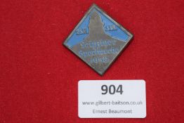 1938 Leipzig Sports Week Badge, enameled example dated 25th June–3rd July, with blue enamel detail