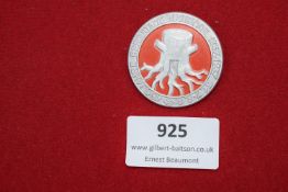 600 Jahre Bergstadt Neurode 1337–1937, large circular aluminium and enamel badge with tree stump