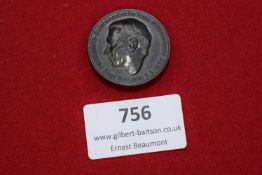 German commemorative badge, darkened circular alloy with bust of Hans Schemm, inscribed 5 Jahre