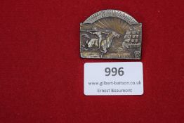 Waffentag der Deutschen Kavallerie, Hamburg 1935, a large semi-circular silvered badge with