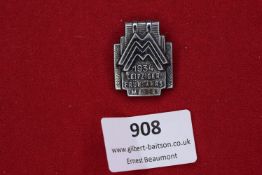 1934 Leipziger Frühjahrsmesse badge, zinc construction, marked 