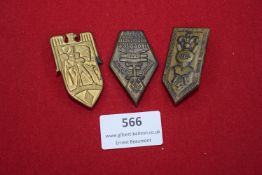 Three Hitler Youth badges including Tag der Jugend 1936, 1936 sports meeting and Jungvolk rally