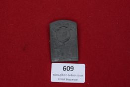 German 1936 Badge, dated 30th December 1936, showing portrait medallion and eagle motif. Complete