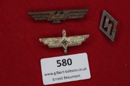 A group of three Hitler Youth day/tinnie badges. Comprising HJ Gebiet Breslau Aufmarsch Schlesien
