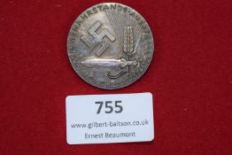 German Third Reich Day Badge, circular bronze alloy, 4. Reichsnährstands Ausstellung, München