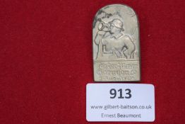 Tag der Ulmer Garnison 1934 Commemorative Badge – A pressed metal badge depicting a soldier with
