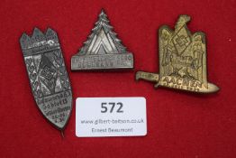 Three Hitler Youth Day/Event Badges, comprising: one for a DJ rally at Hunderttausend Gebiets 13