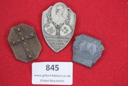 Three assorted German commemorative badges, including Hannover 1924, Rastatt 1929, and Verbandstag