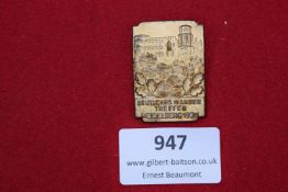 A pressed tin commemorative badge for the Deutsches Wandertreffen (German Hiking Meeting) held at