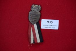 SA Group Niederrhein Sports & Military Competition Badge 1937, a hollow-backed silvered badge