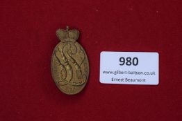 German Bronze Badge, oval-shaped, inscribed Jubiläum 75, 1927, with ornate decorative border and