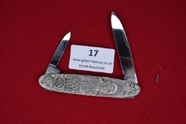 Third Reich Folding Pocket Knife with Adolf Hitler Motif