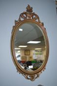 Gilt Framed Oval Mirror