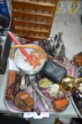 Tray Lot of Decorative Items, Collectibles, etc.