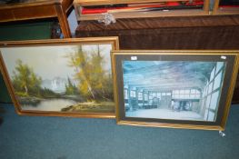 Framed Mountainscape and a Print