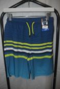 Spyder Blue Pattern Swim Shorts Size: 11-12 years