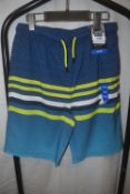 Spyder Blue Pattern Swim Shorts Size: 11-12 years