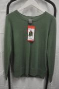 *Matty 100% Cashmir Green Crewneck Sweeter Size: M