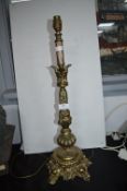 Ornate Gilded Brass Table Lamp Base