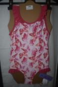 Seafolly Pink Butterfly Frill Swimsuit Size: 4 years