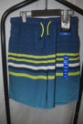 Spyder Blue Pattern Swim Shorts Size: 11-12 years