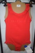Seafolly Pink Frill Swimsuit Size: 7 years