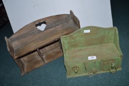 2x Small Wooden Shelves