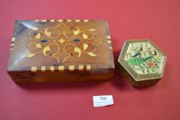 Small Wooden Boxes Containing Coinage etc.