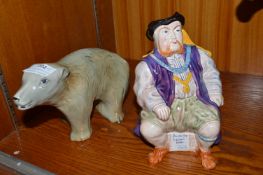 Henry VIII Toby Jug, and a Russian Bear Figure