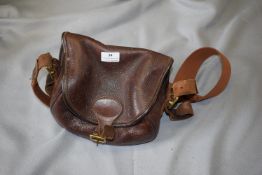 Vintage brown leather cartridge bag