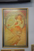 Framed Reproduction Alphonse Mucha Art Nouveau Print