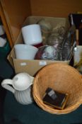 Kitchenware, Pottery, Glassware, Baskets, etc.