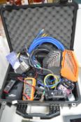 Peli Hard Body Case Containing PA Cables, Musical Equipment, Audio Boxes, etc.