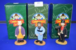 3x Camberwick Green Figures by Robert Harrop Designs Including Carpenter, Diver, and Chimney Sweep
