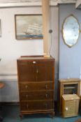 1950’s Oak Cupboard and a Retro Lamp