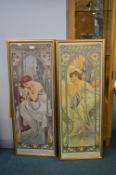 Pair of Framed Art Nouveau Prints