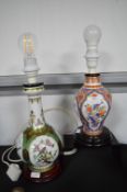2x Oriental Style Pottery Table Lamps