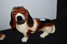 Pottery Bassett Hound by Kingstown Pottery of Hull