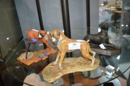 3x Boxer Dog Figures